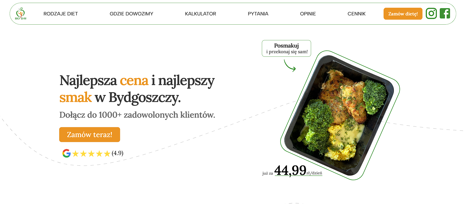 Lokalny catering dietetyczny Bydgoszcz Każda kaloryczność za 44 99zł