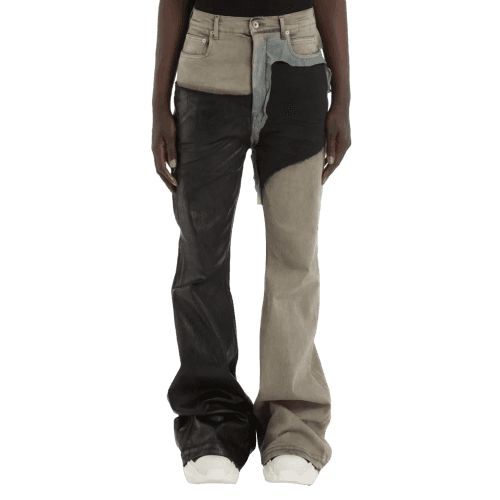 Rick Owens Flared Bolan Patchwork Jeans Pandabuy