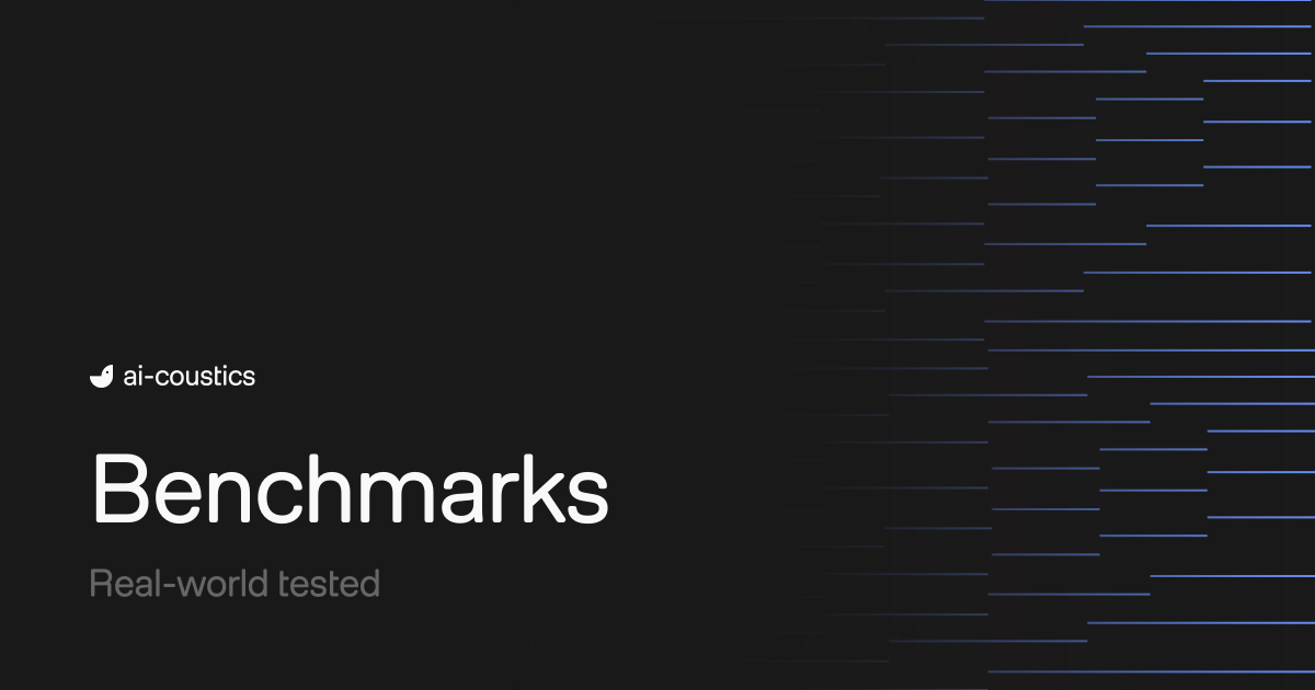 Benchmarks | ai-coustics | Audio intelligence