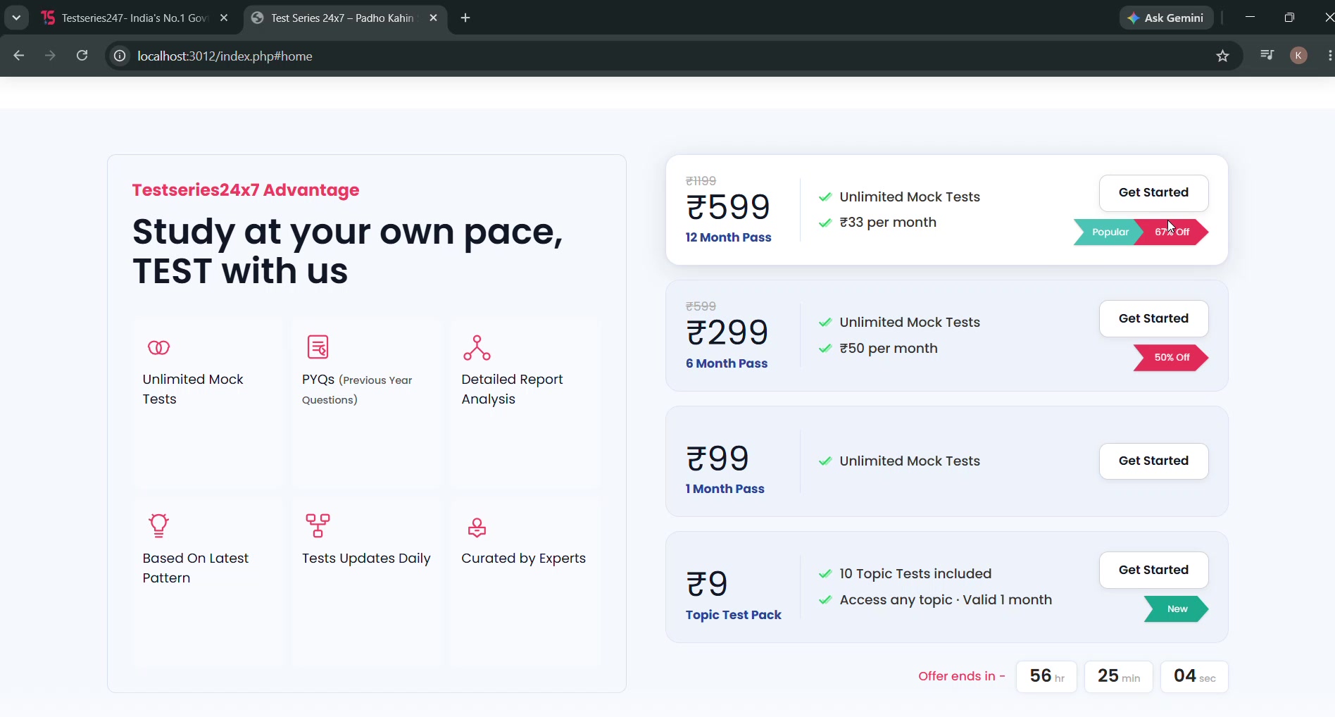 Plan comparison and checkout