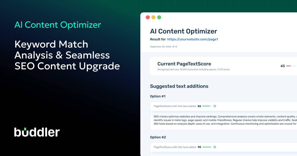 AI Content Optimization Tool for SEO by Buddler