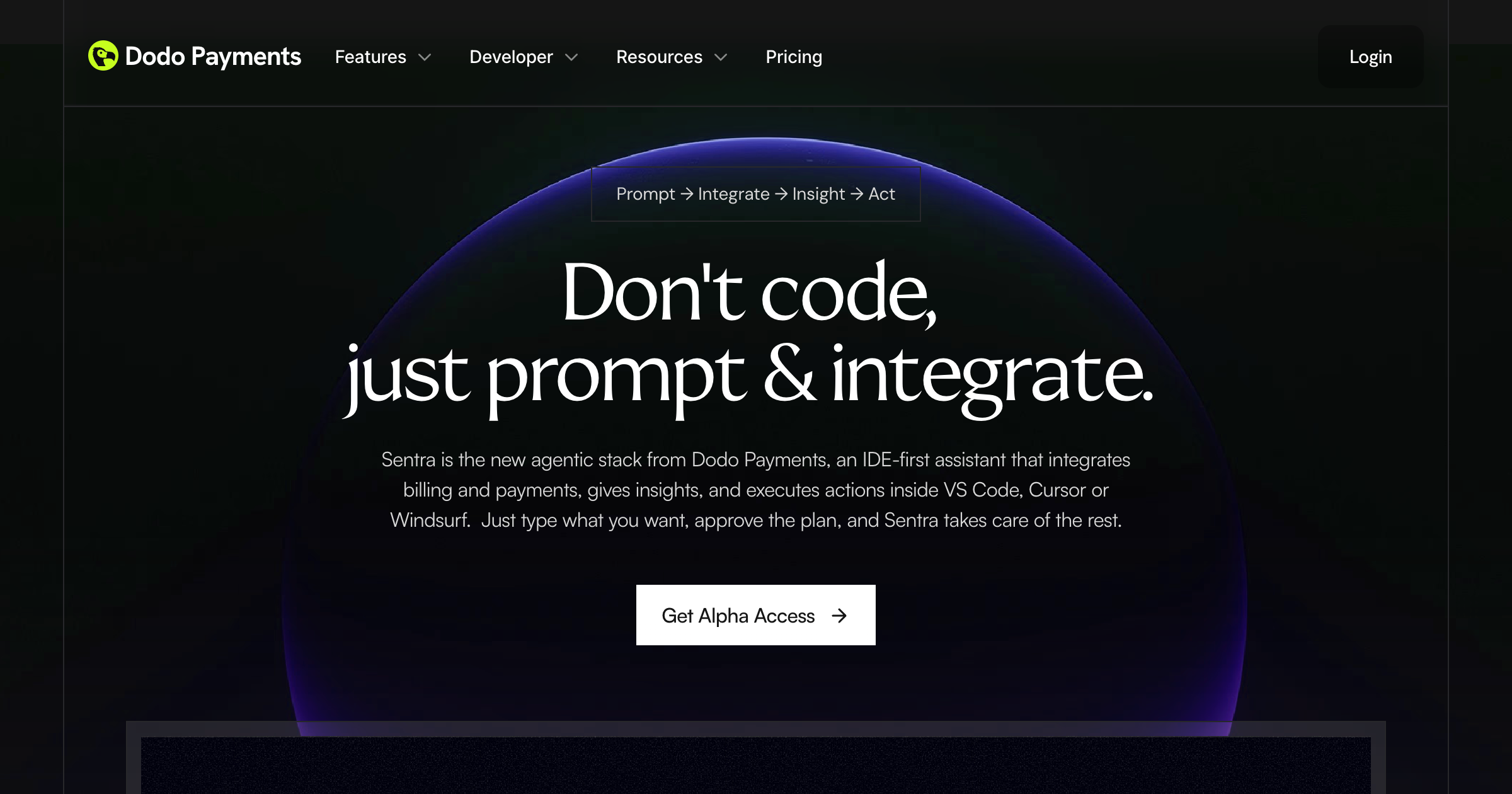 Screenshot of Sentra by Dodo Payments
