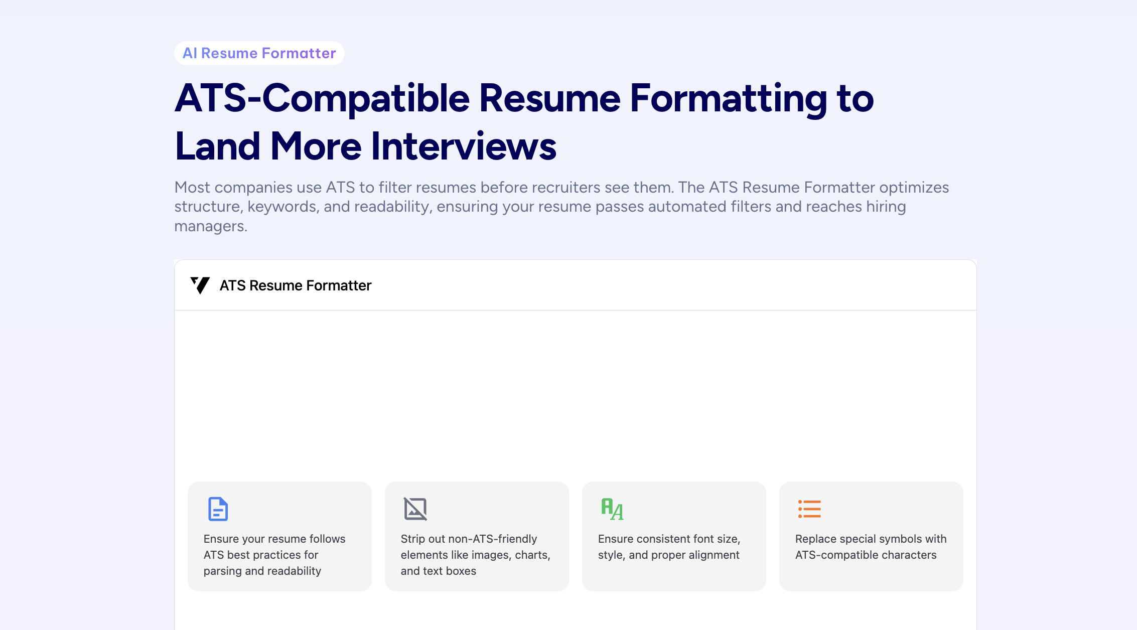 Free AI Resume Formatter Get - 6KHzdAnCXwonAsUE093iQ85I0E 