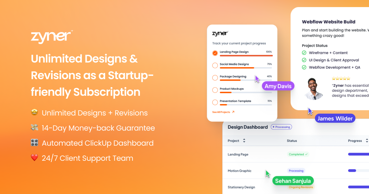 Zyner.io - Unlimited Designs & Revisions as a Startup-friendly Subscription