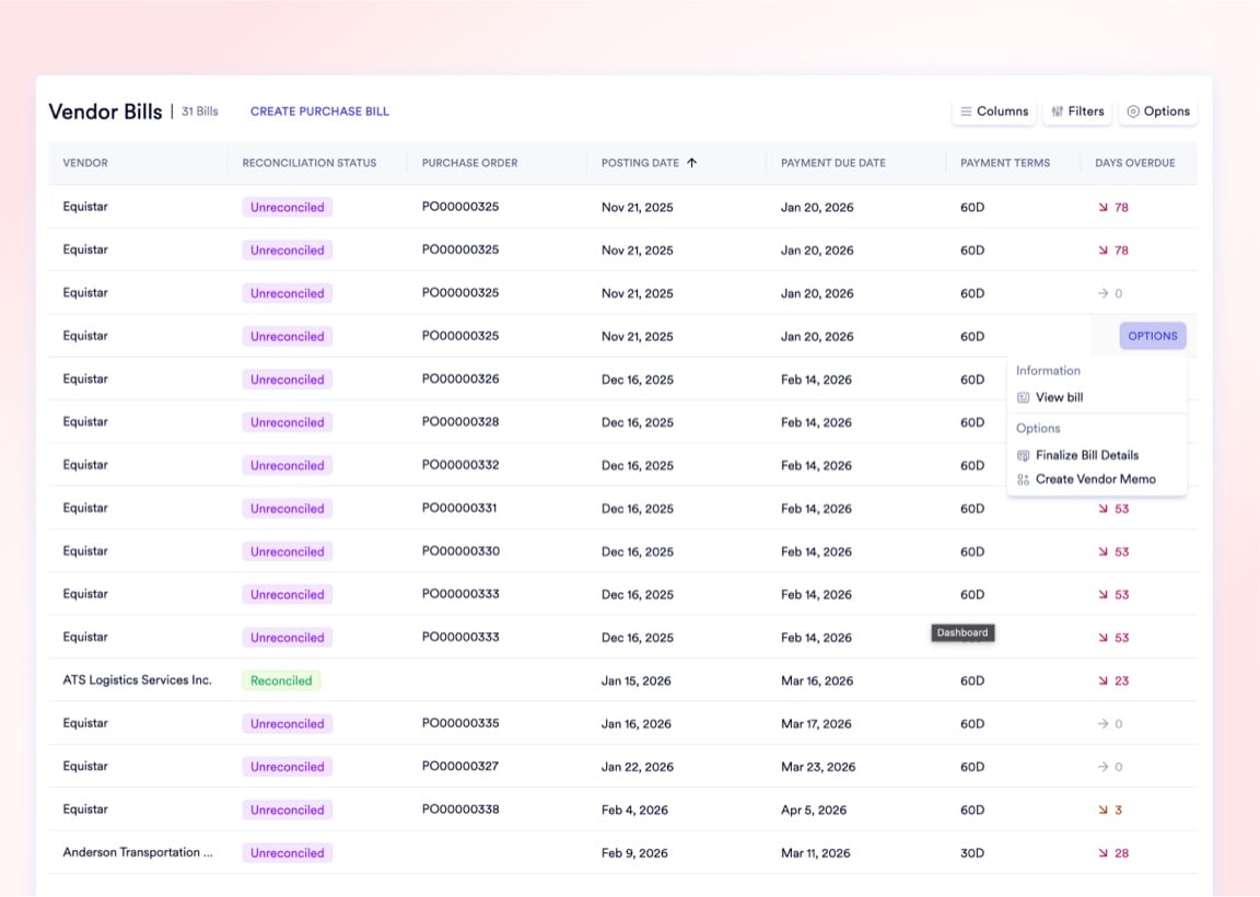 Receive & Verify Bills