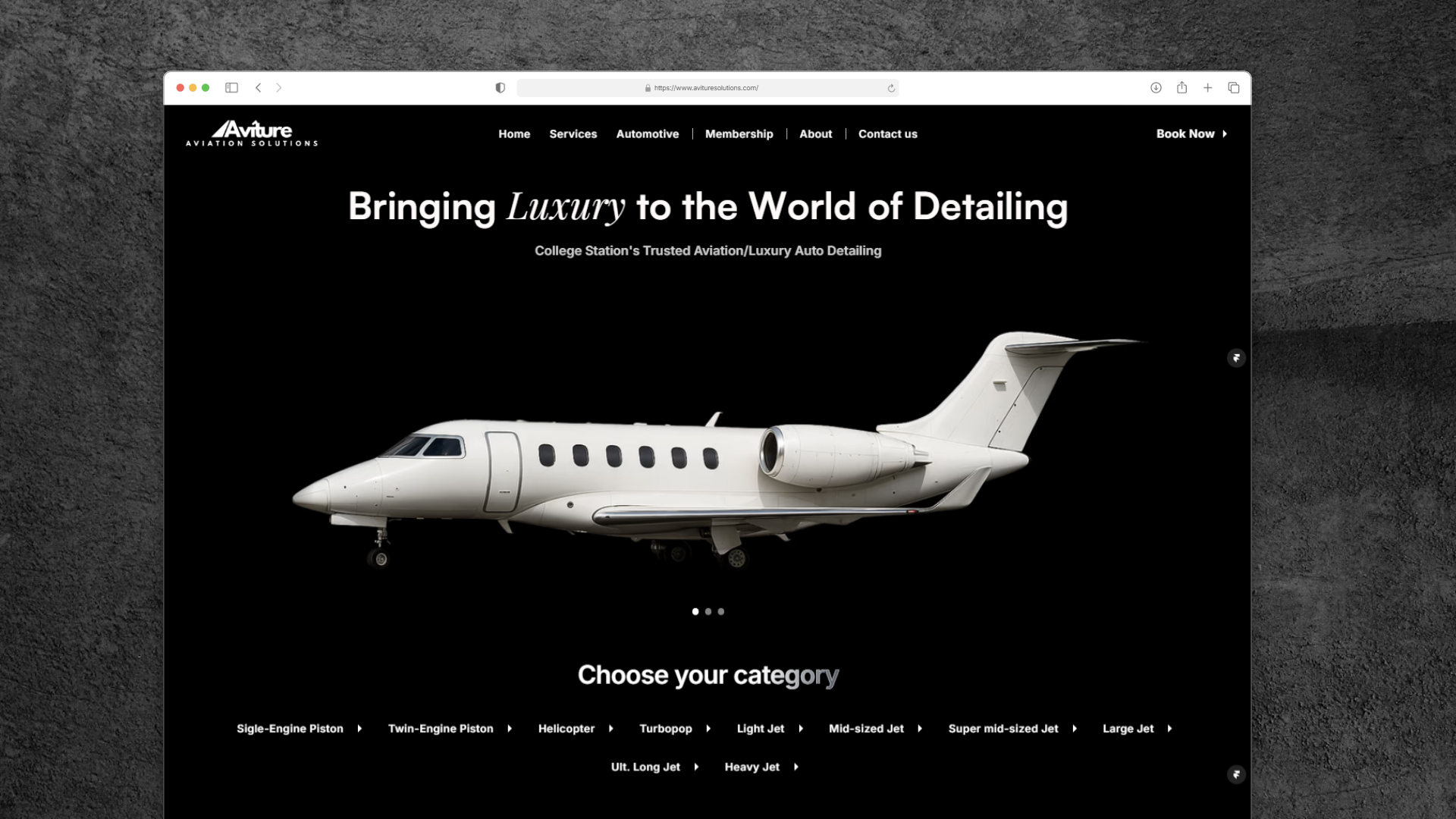 Avitures Solutions website homepage built with Framer