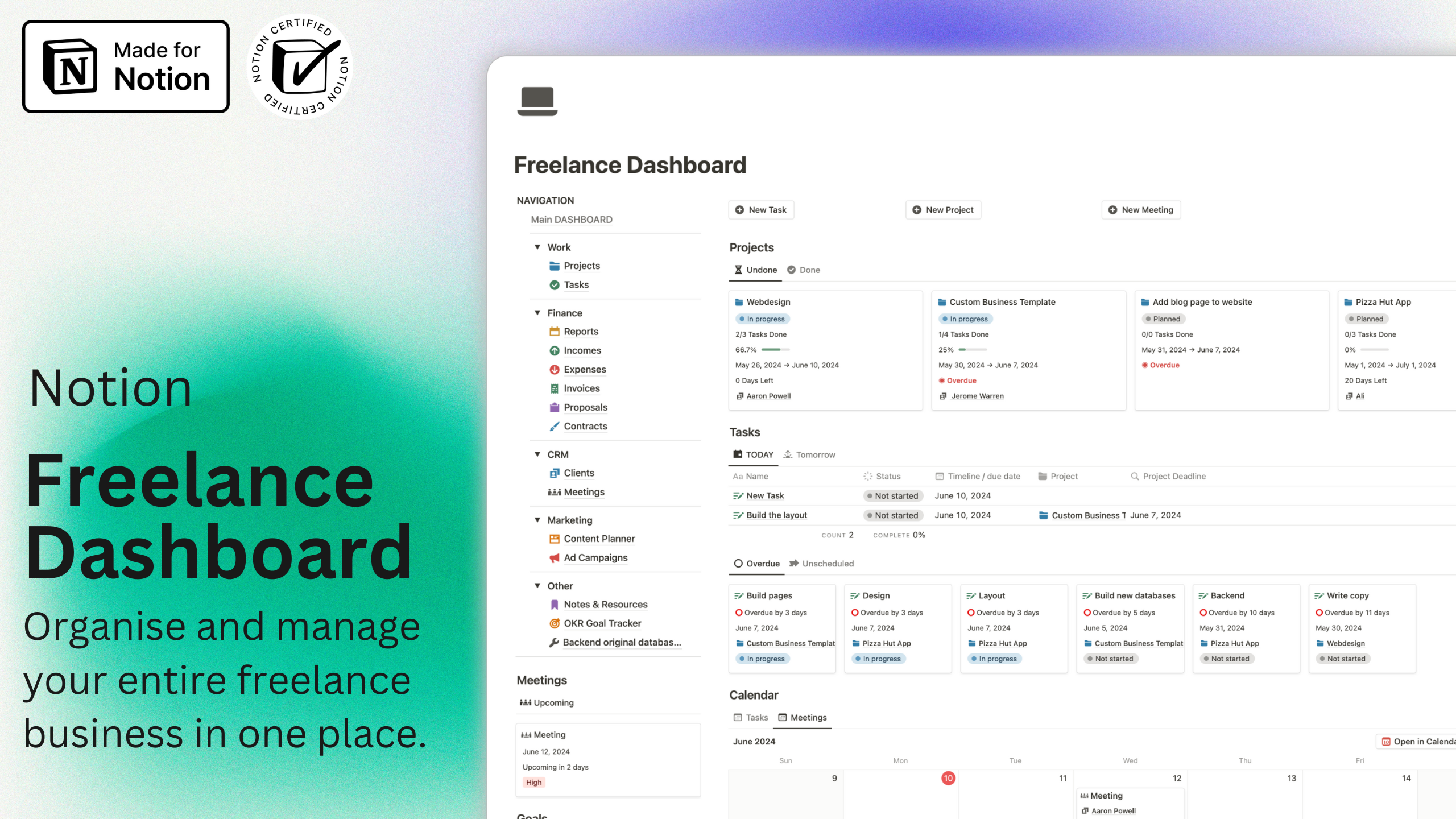 Notion Freelance Dashboard