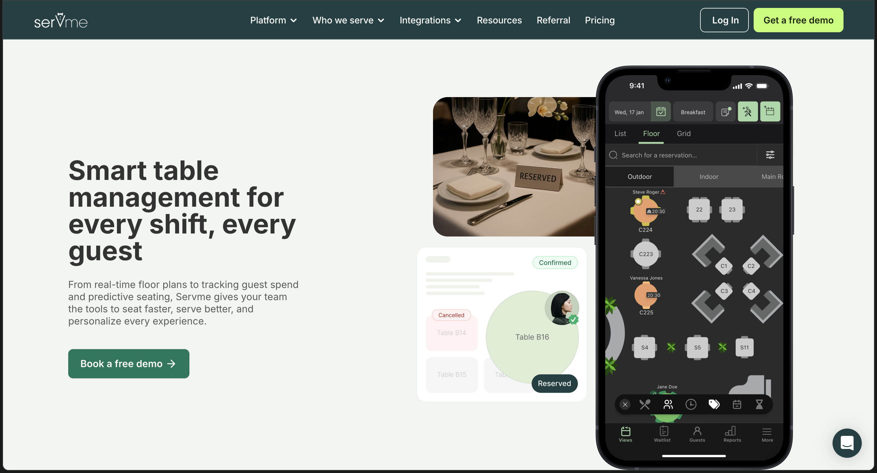 Restaurant Table Management & Seating Software | Servme