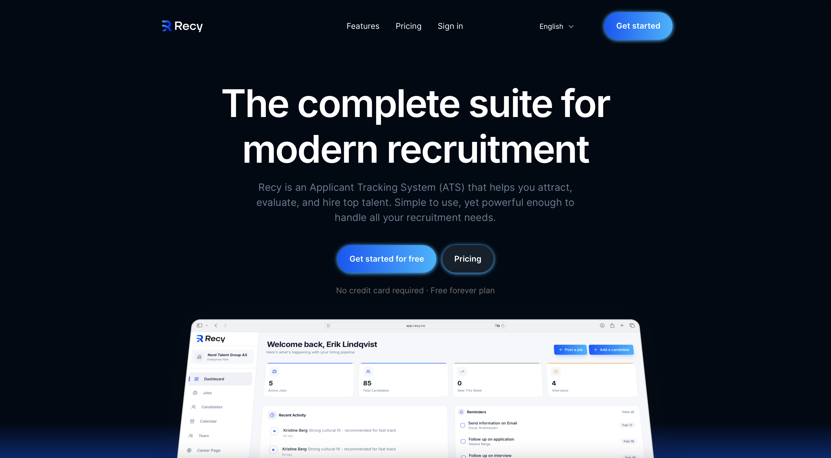 Recy - Modern hiring software for growing teams