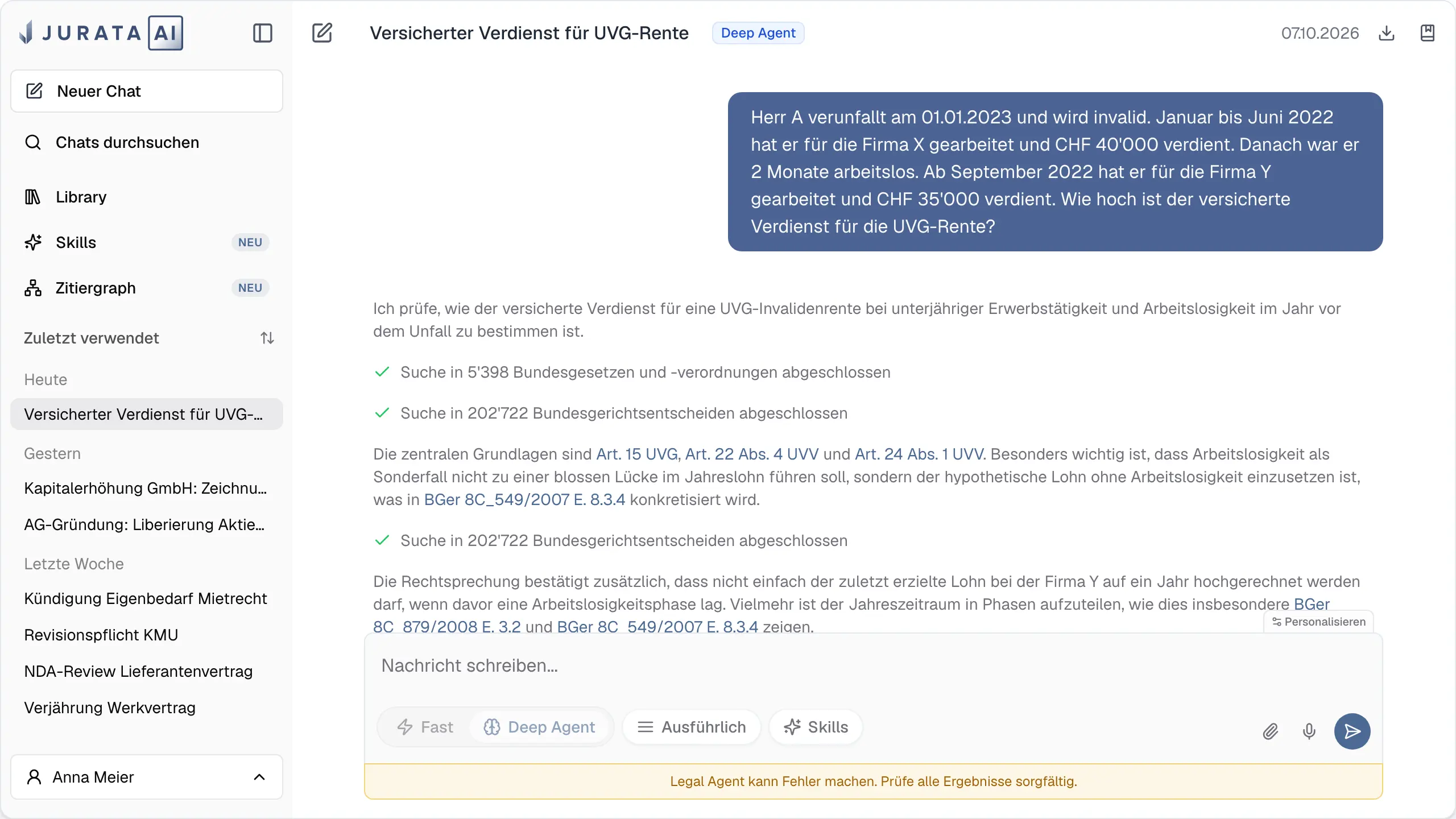 Jurata Web-App mit juristischer Recherche