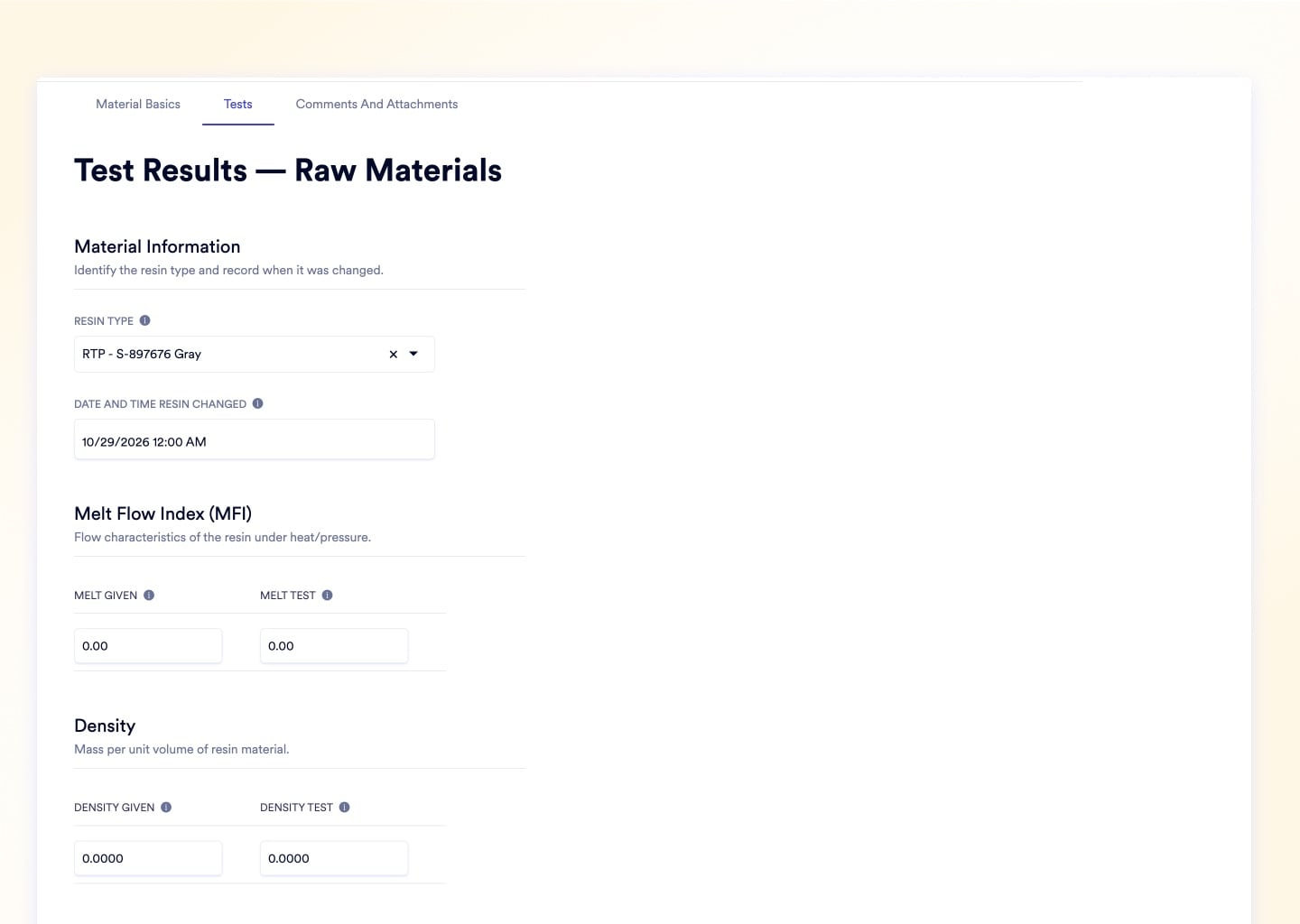 Inspect & Qualify Raw Materials