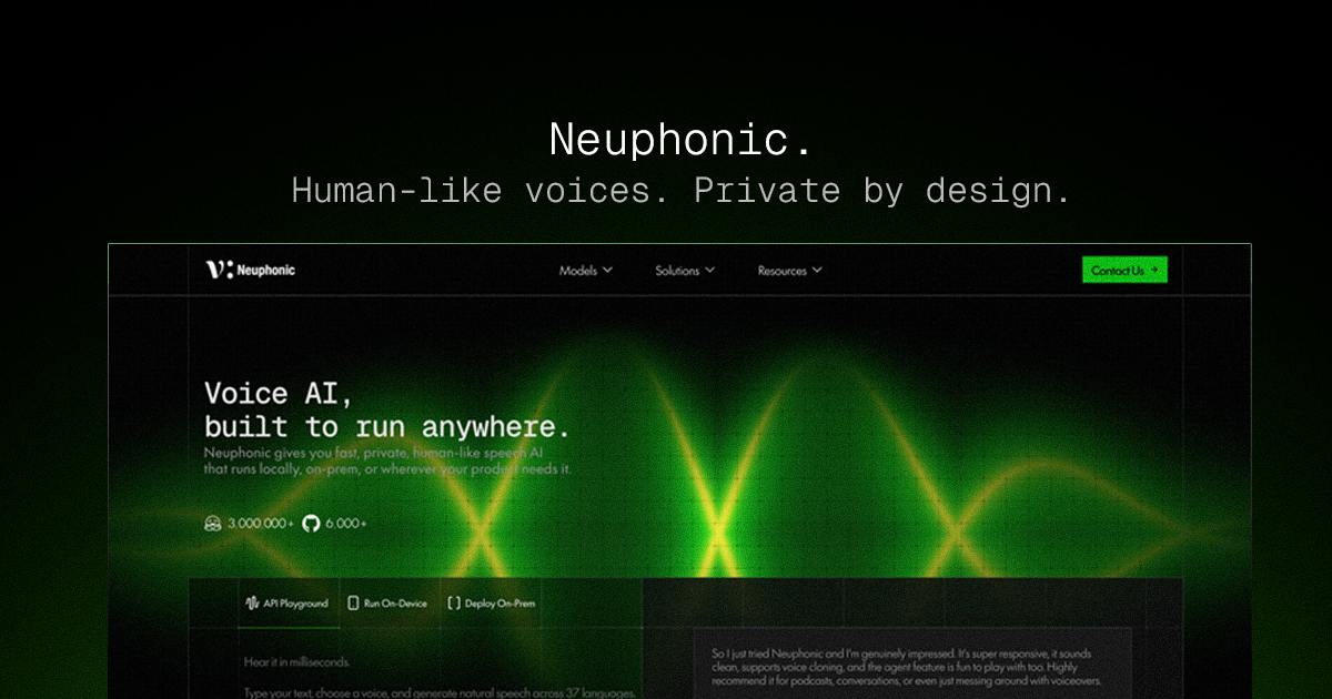 Neuphonic — image from the vendor's website