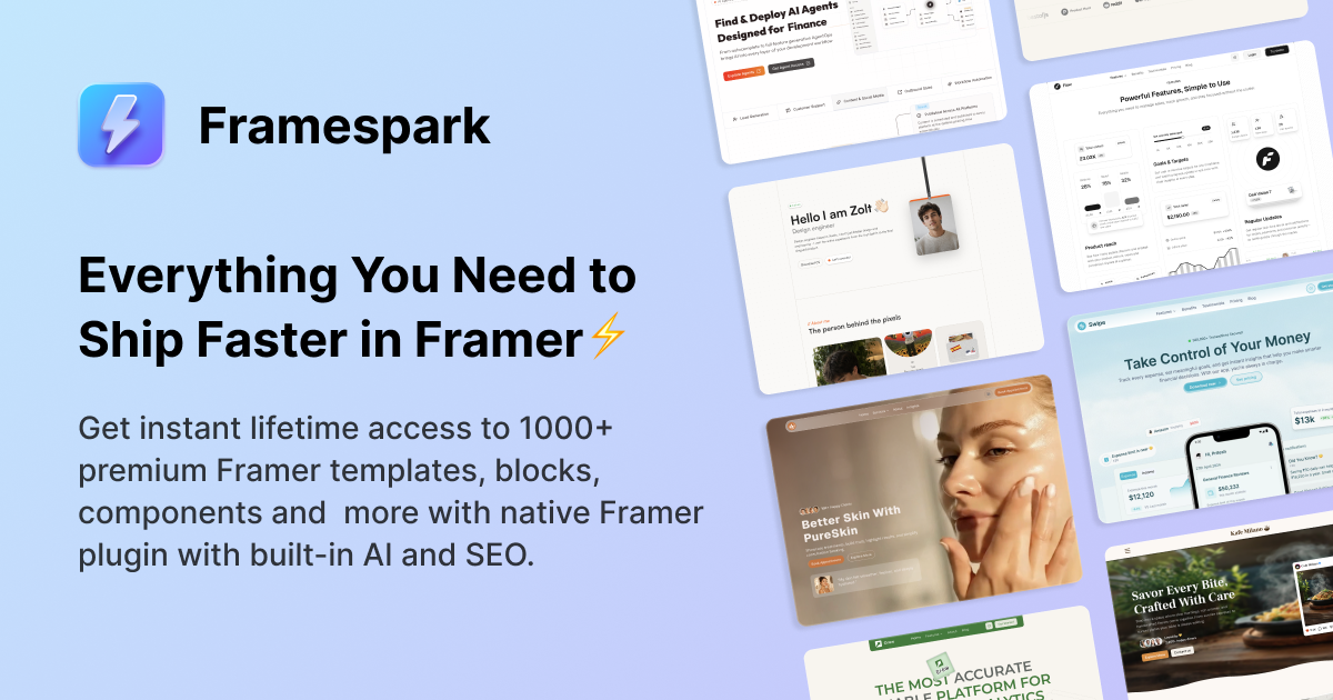 We just launched Framespark. A place to discover premium Framer templates, components, and resources logo