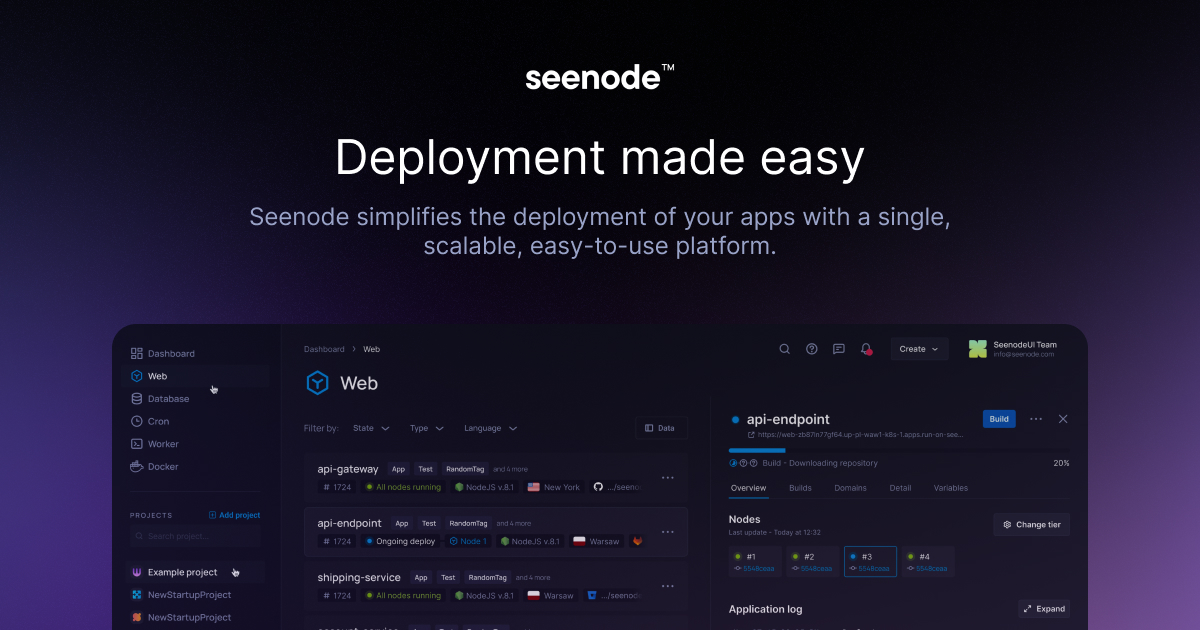 Deploy and Host Full-Stack Apps and Databases Python Nodejs Go Seenode logo