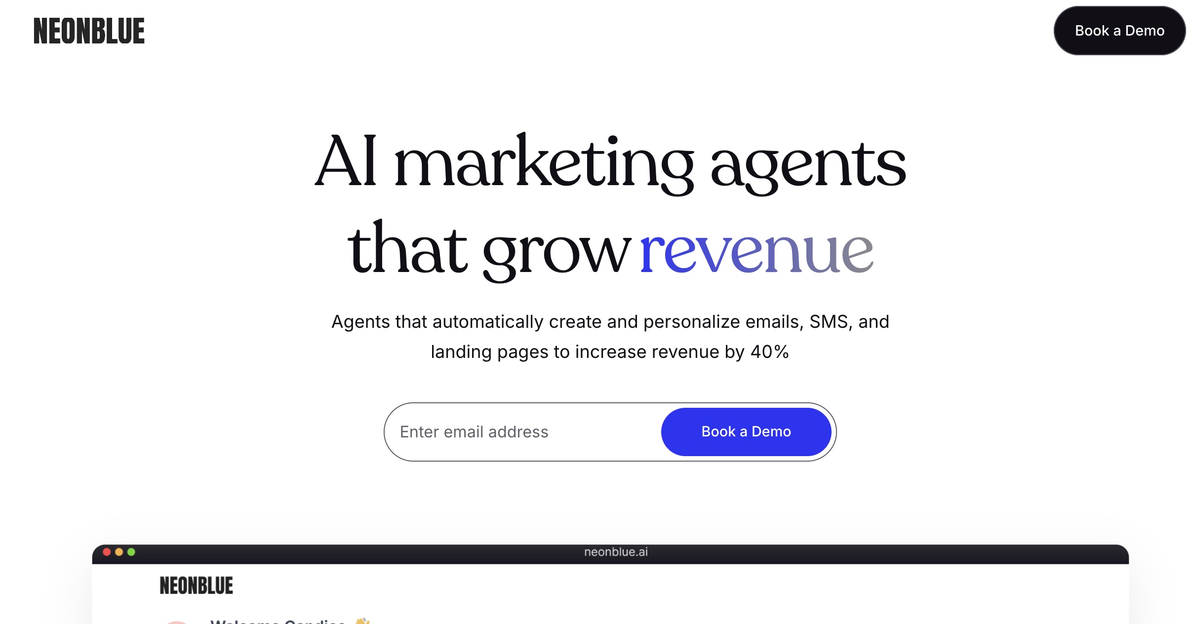 Neon Blue - AI marketing agents that grow revenue logo