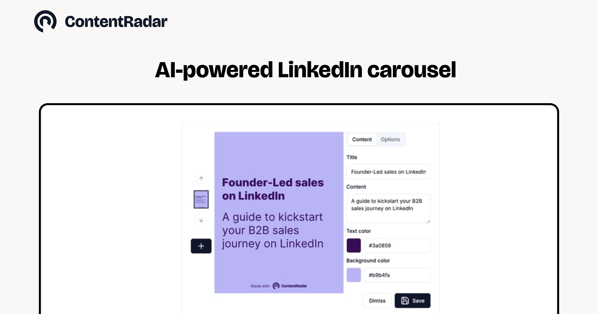 LinkedIn Carousel Generator (AI-Powered) - ContentRadar