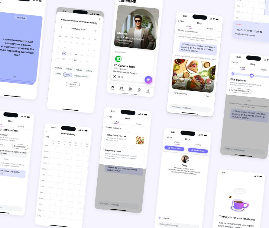 Designing a Seamless Scheduling Experience for LunchME Chat