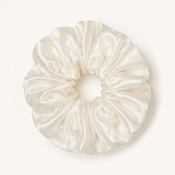 REM Retreat oversized Ivory silk scrunchie