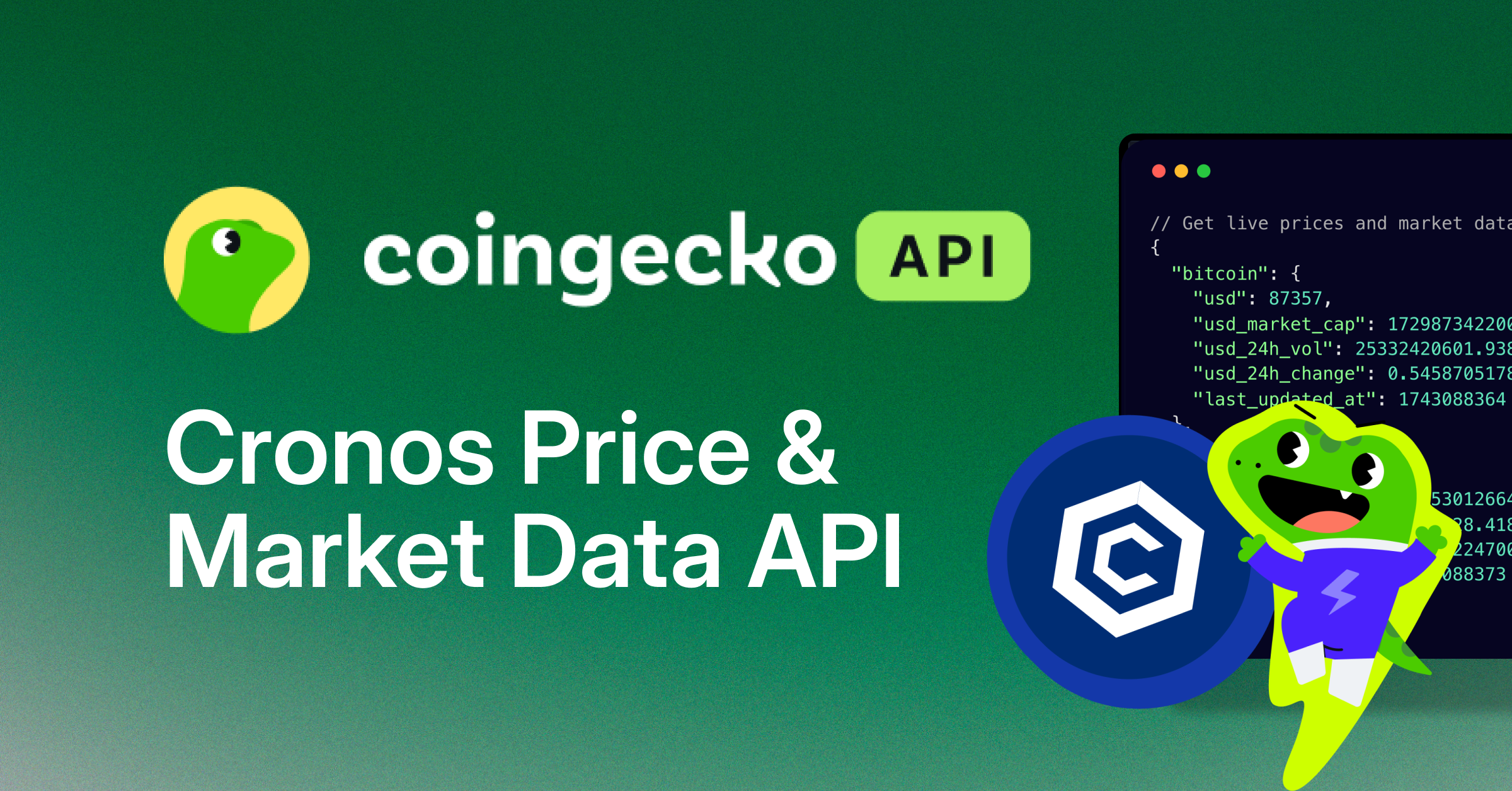 Cronos Price & Market Data API for Tokens & NFTs | CoinGecko API