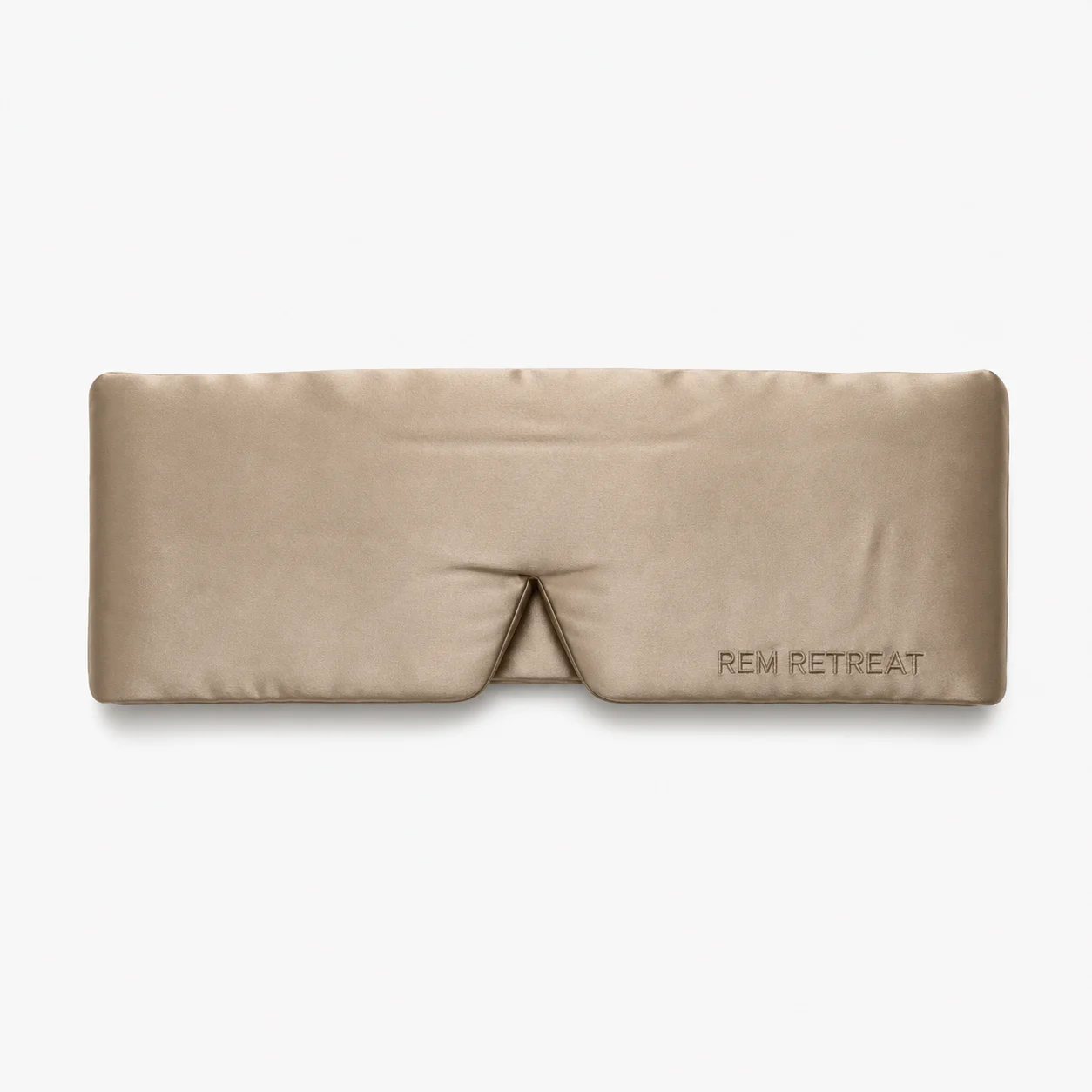 REM Retreat Champagne silk sleep mask, front-facing packshot