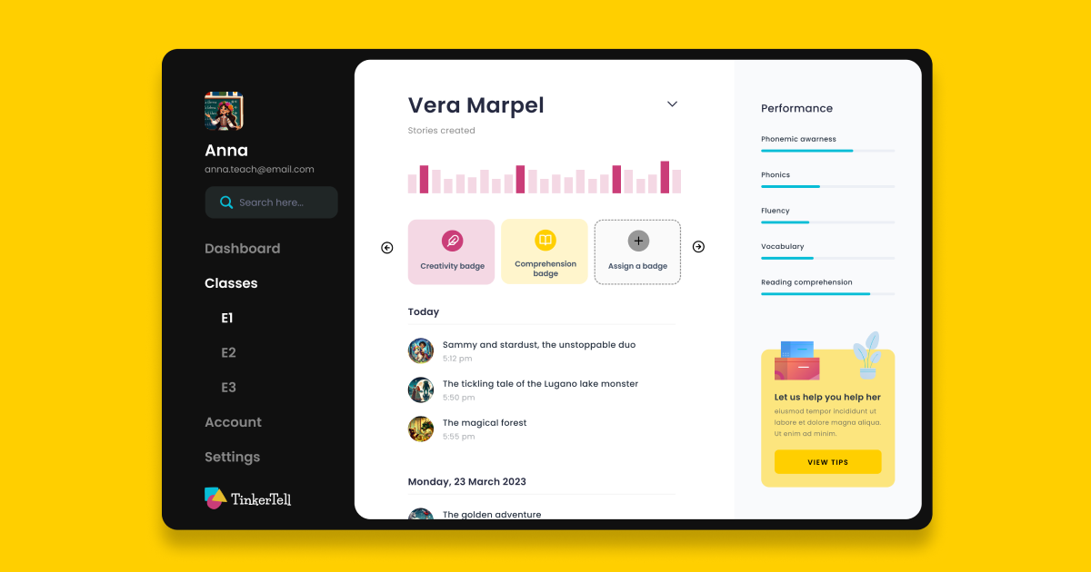 Accellerate students literacy TinkerTell logo