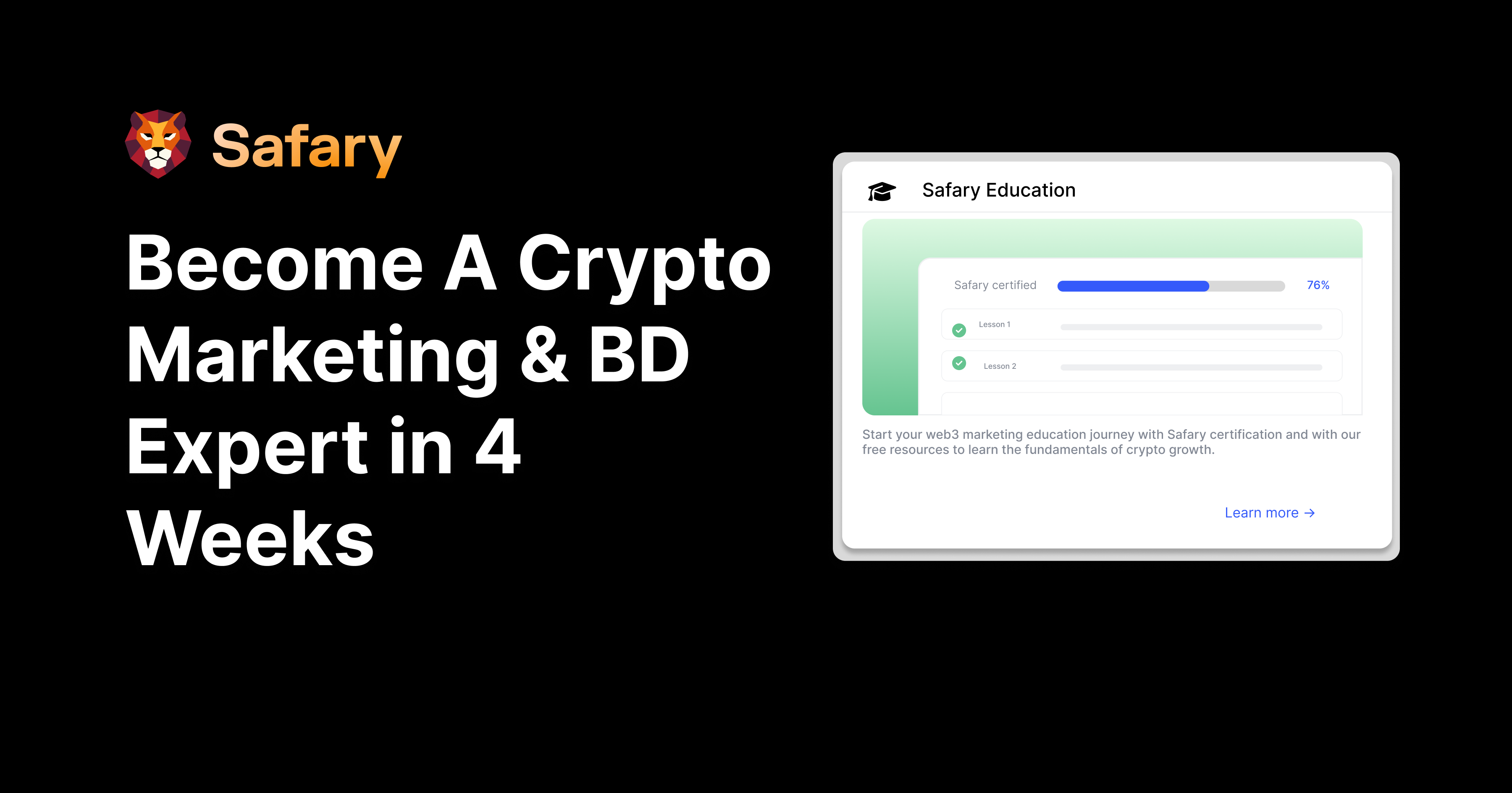 Safary - Become A Crypto Marketer In 4 weeks