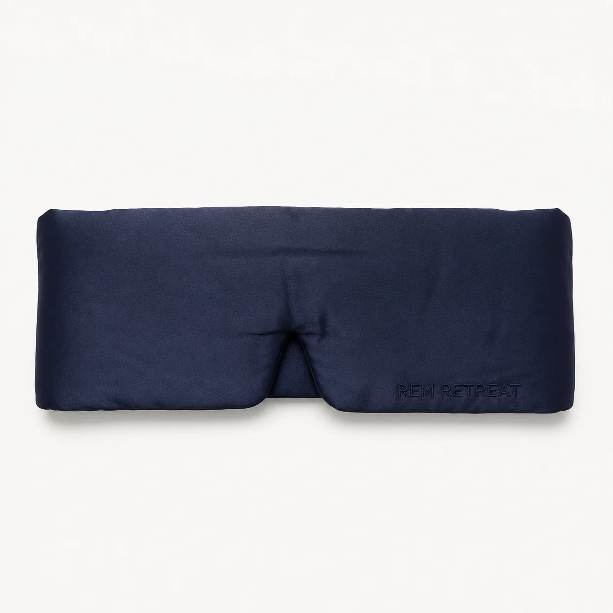 Approved Midnight Blue silk sleep mask packshot on a clean white ground