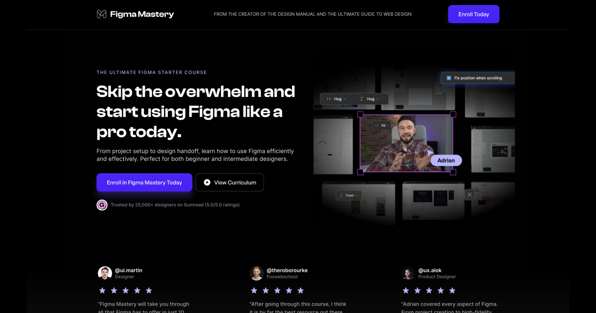 Figma Mastery - The ultimate Figma course for new and struggling designers