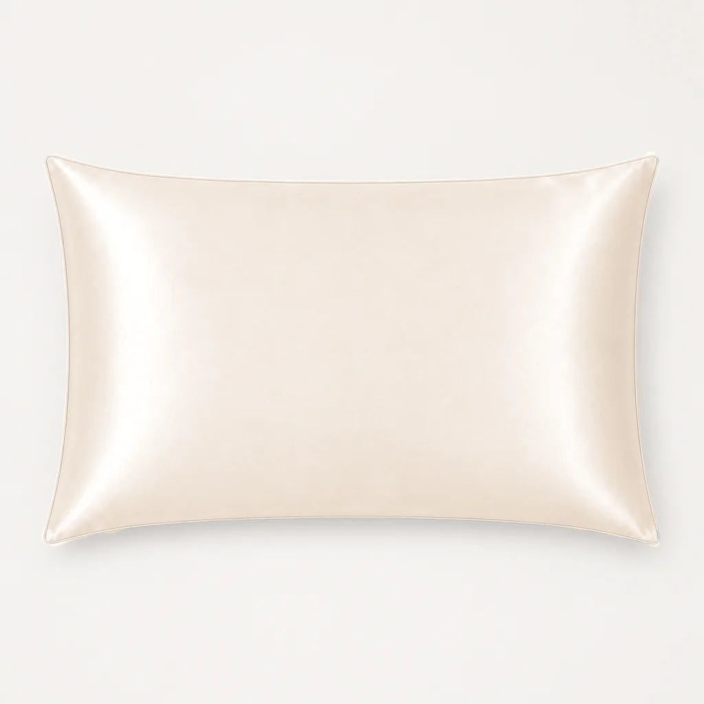 REM Retreat Ivory silk pillowcase, full-front packshot