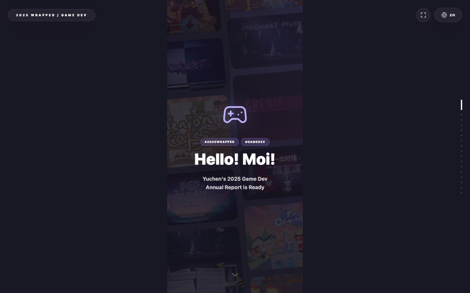 2025 Game Dev Wrapped — annual report site