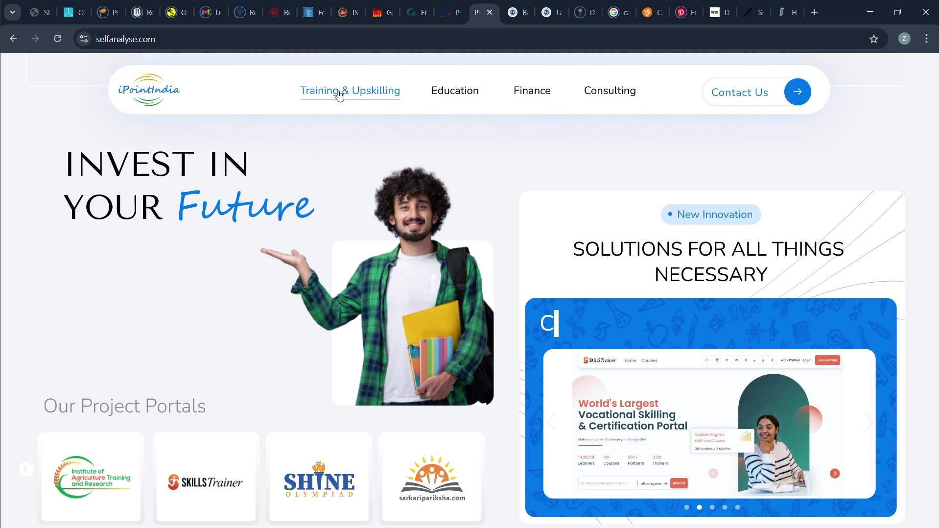 iPoint India homepage in motion