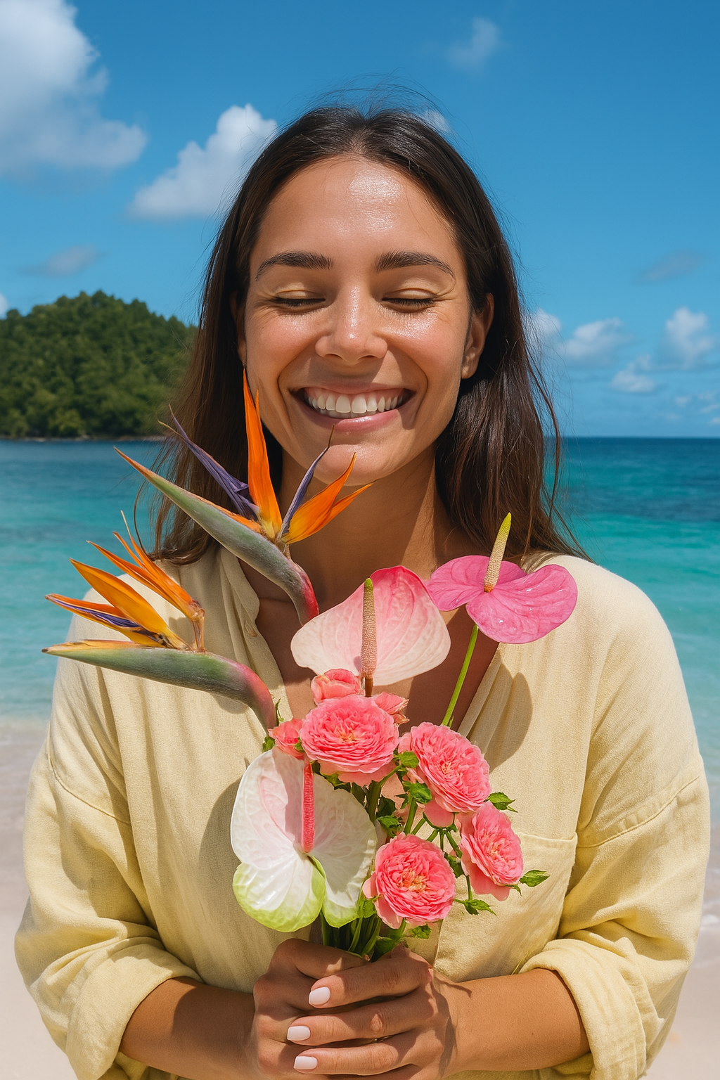 Making a tropical floral arrangement
