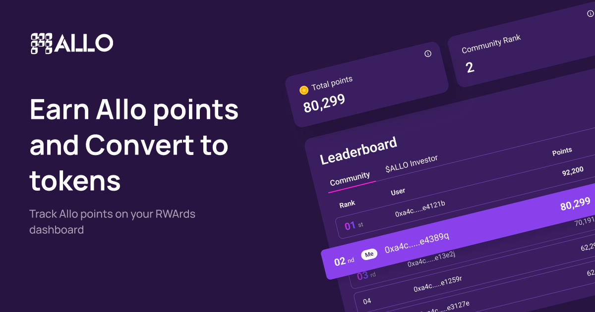 Allo RWArds — Earn Allo points and convert to tokens