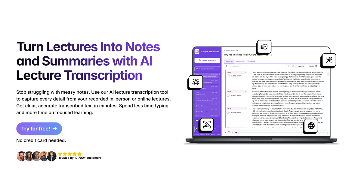 Acuarte Trascript AI Lecture Transcription for Students and Educators - WhisperTranscribe
