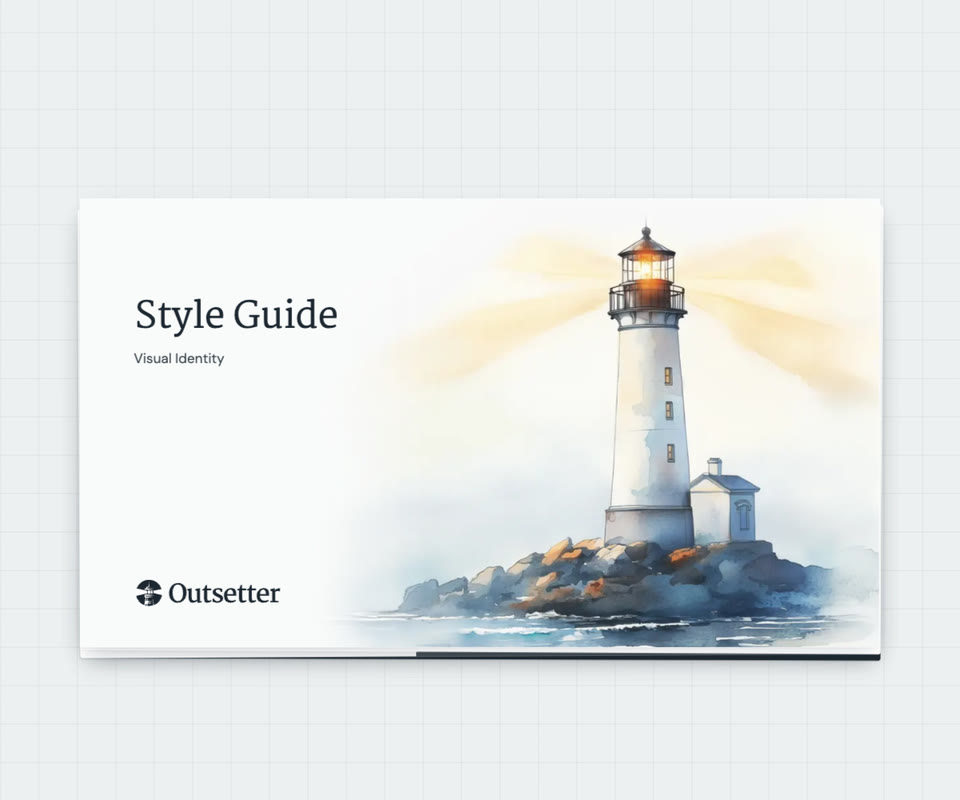 Outsetter logo and lighthouse illustration