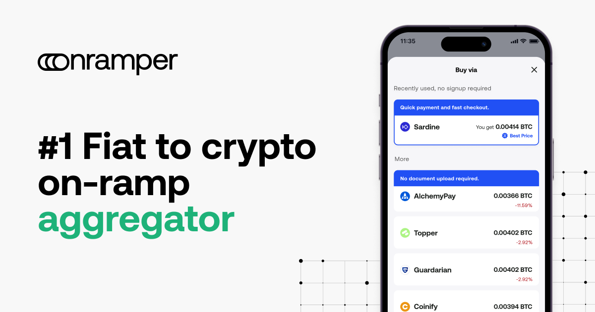 Onramper - the #1 fiat-to-crypto onramp aggregator