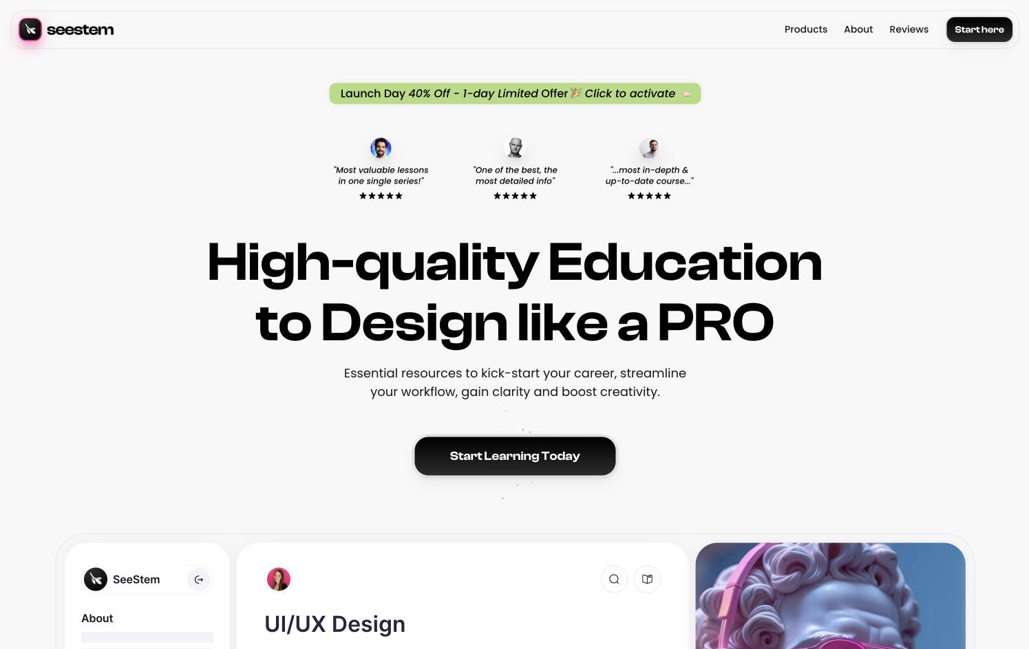 Budarina design screenshot
