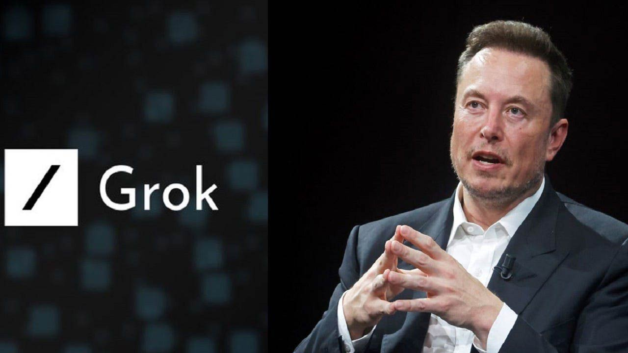 Grok 品牌與 Elon Musk 的產品背景圖片