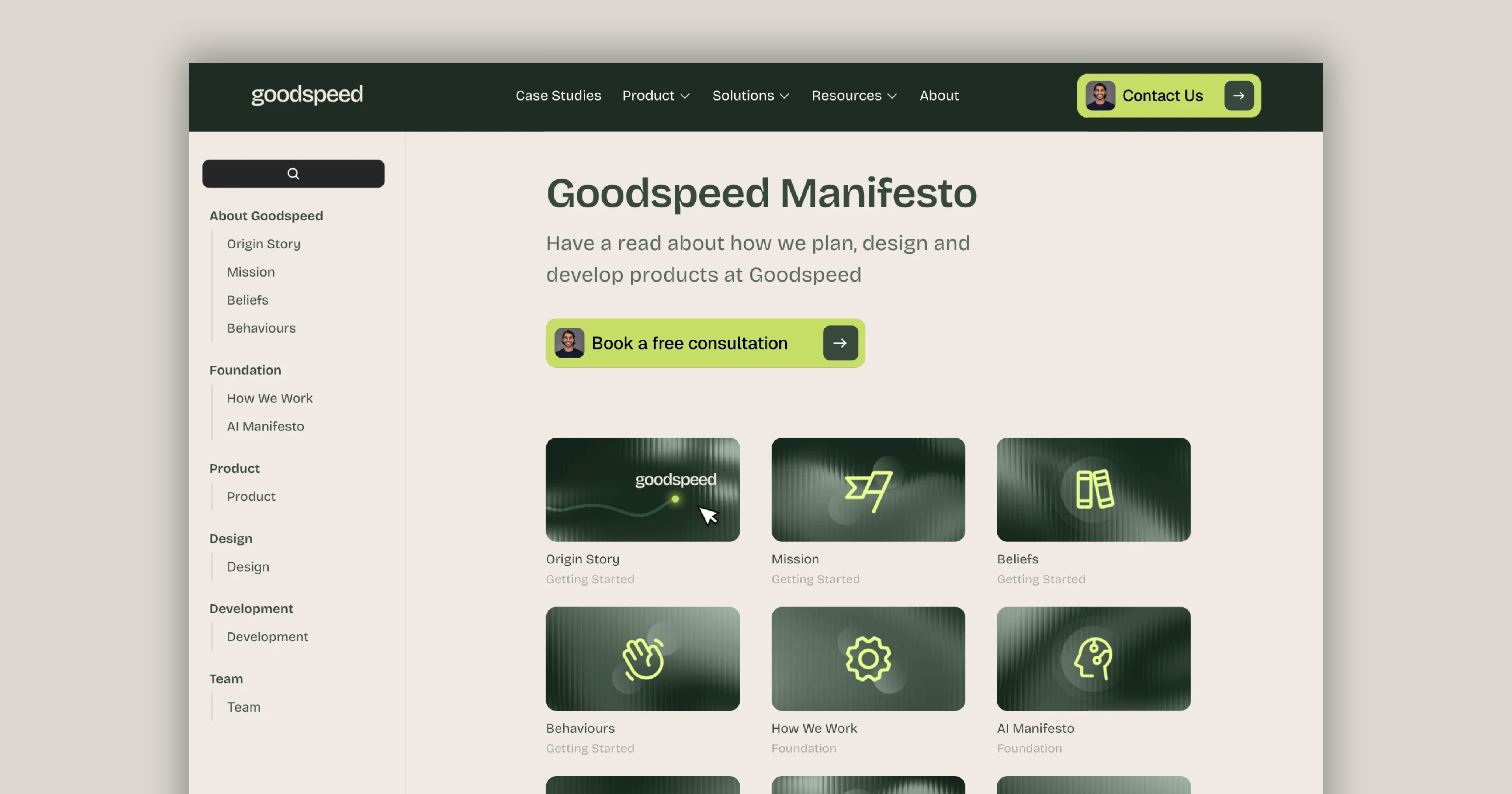 About Goodspeed I Our Manifesto