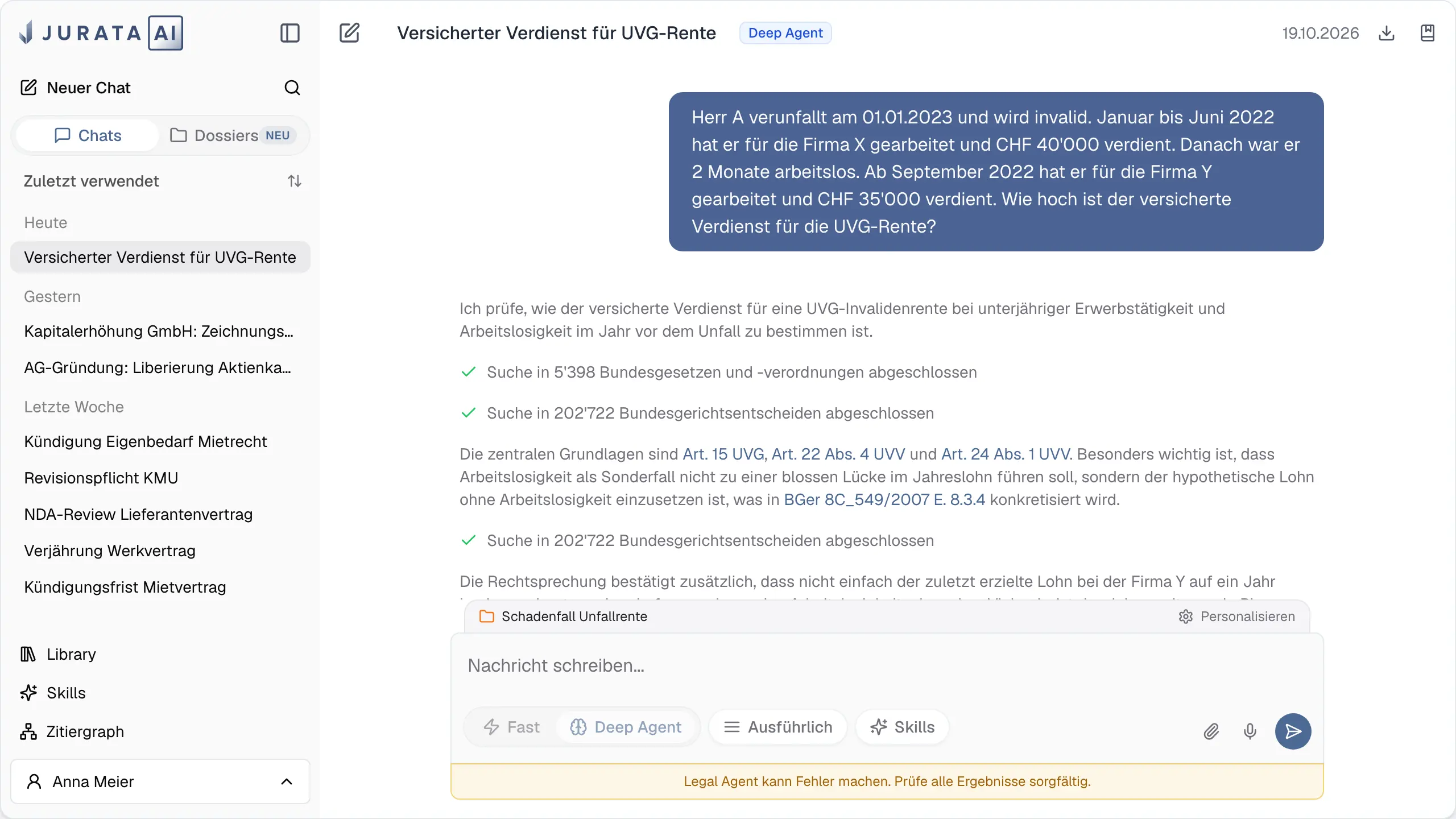 Jurata Web-App mit juristischer Recherche