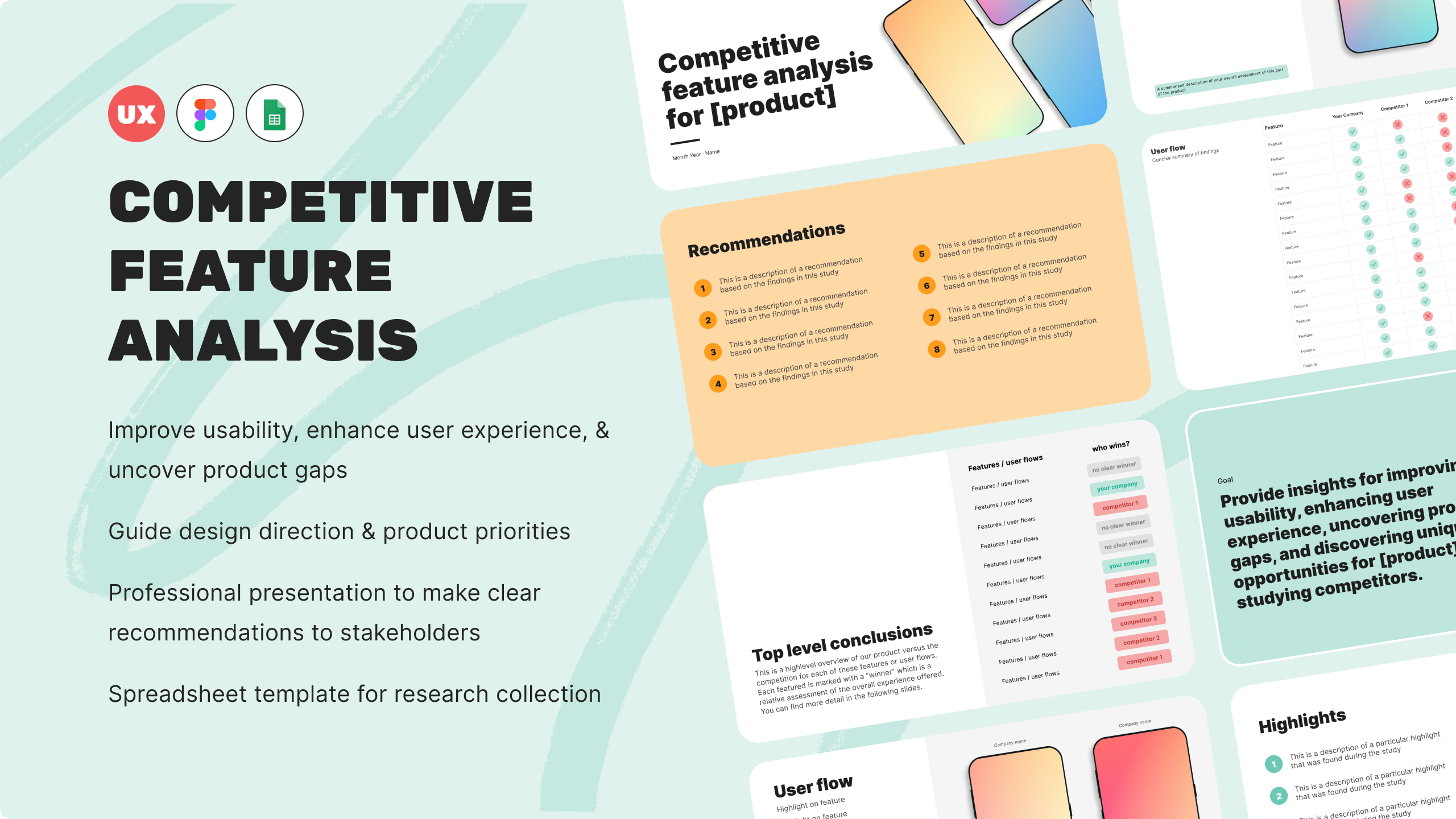 UX Survival Guide - Competitive feature analysis template