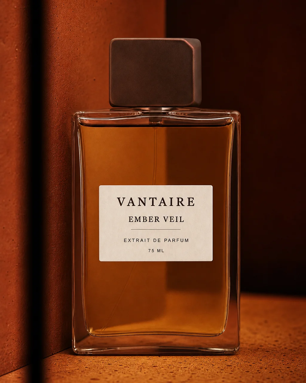 EMBER VEIL web format, label-forward composition.