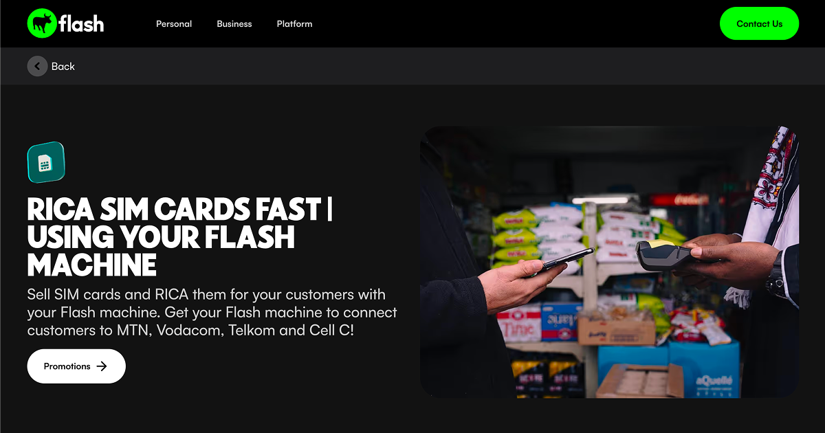 RICA sim cards fast | Using your Flash machine