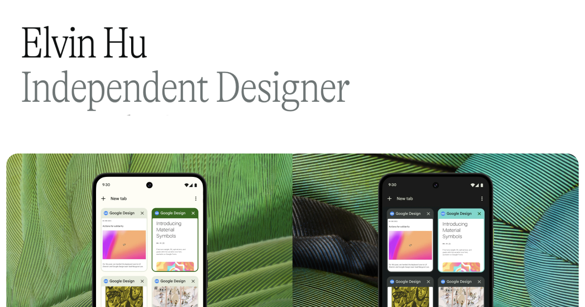 Elvin Hu website homepage built with Framer