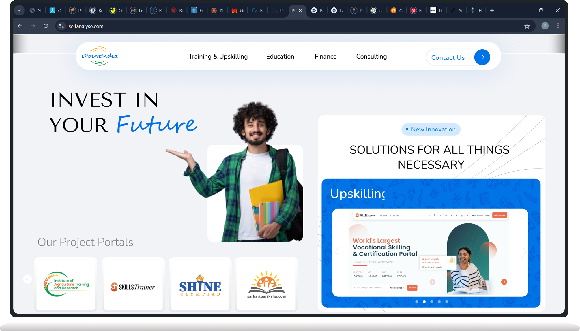 iPoint India website shown in the supplied laptop mockup