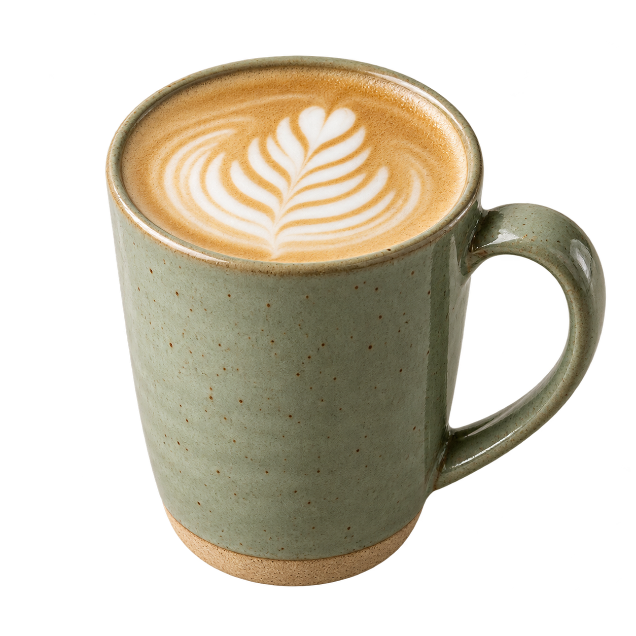 Latte in saliegroen keramiek — gegenereerde illustratie