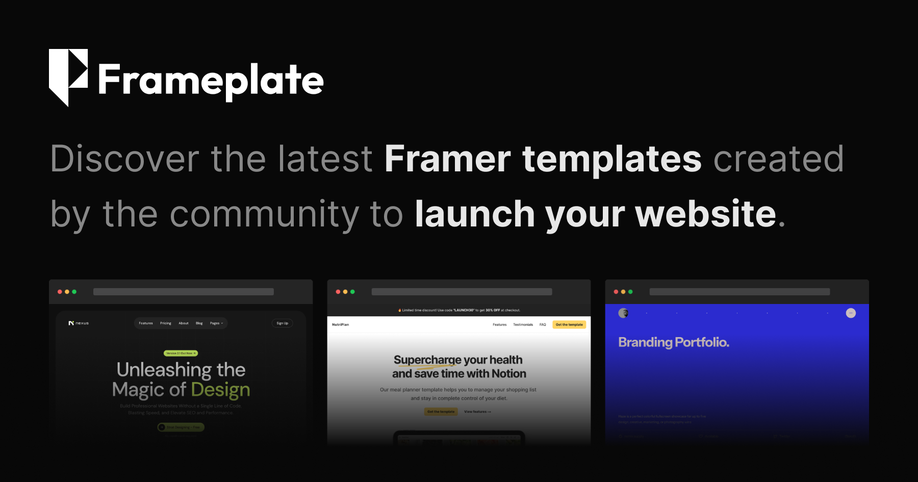 Project MONO Framer Template — A one-page template perfect for an agency or startup.