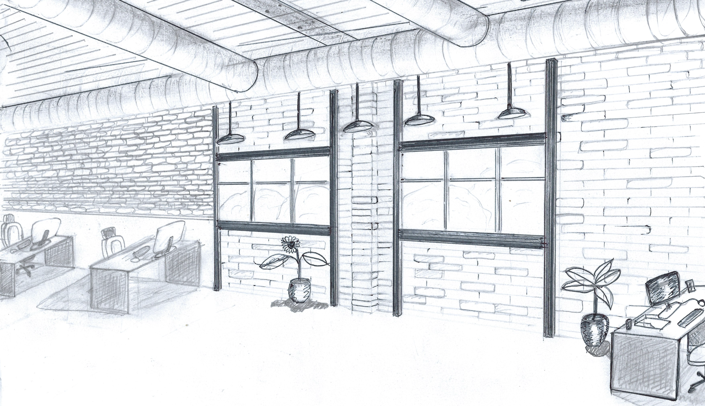 Hand-drawn environment sketch
