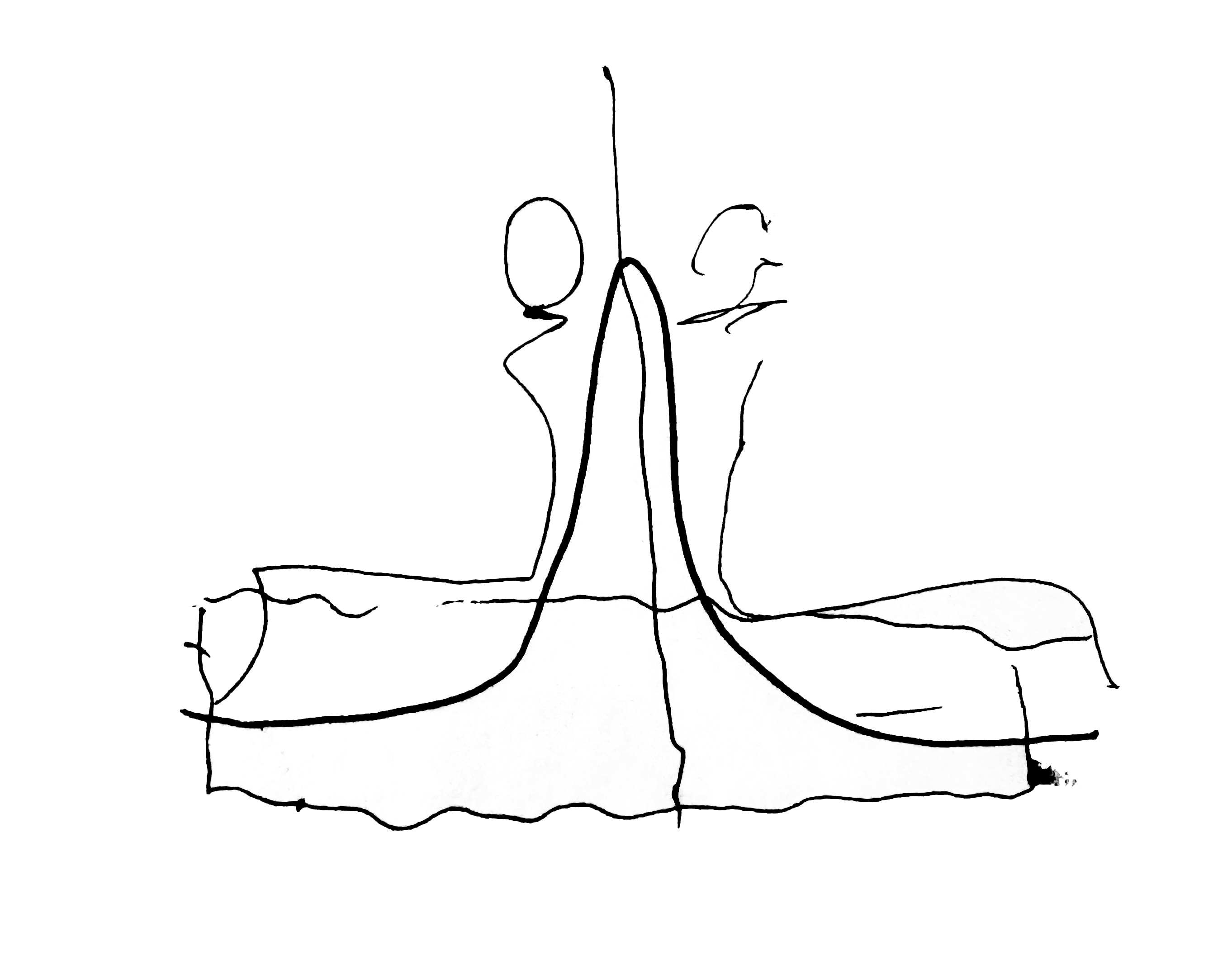 Lounge Chair hindering face-to-face interaction. Hand Sketch