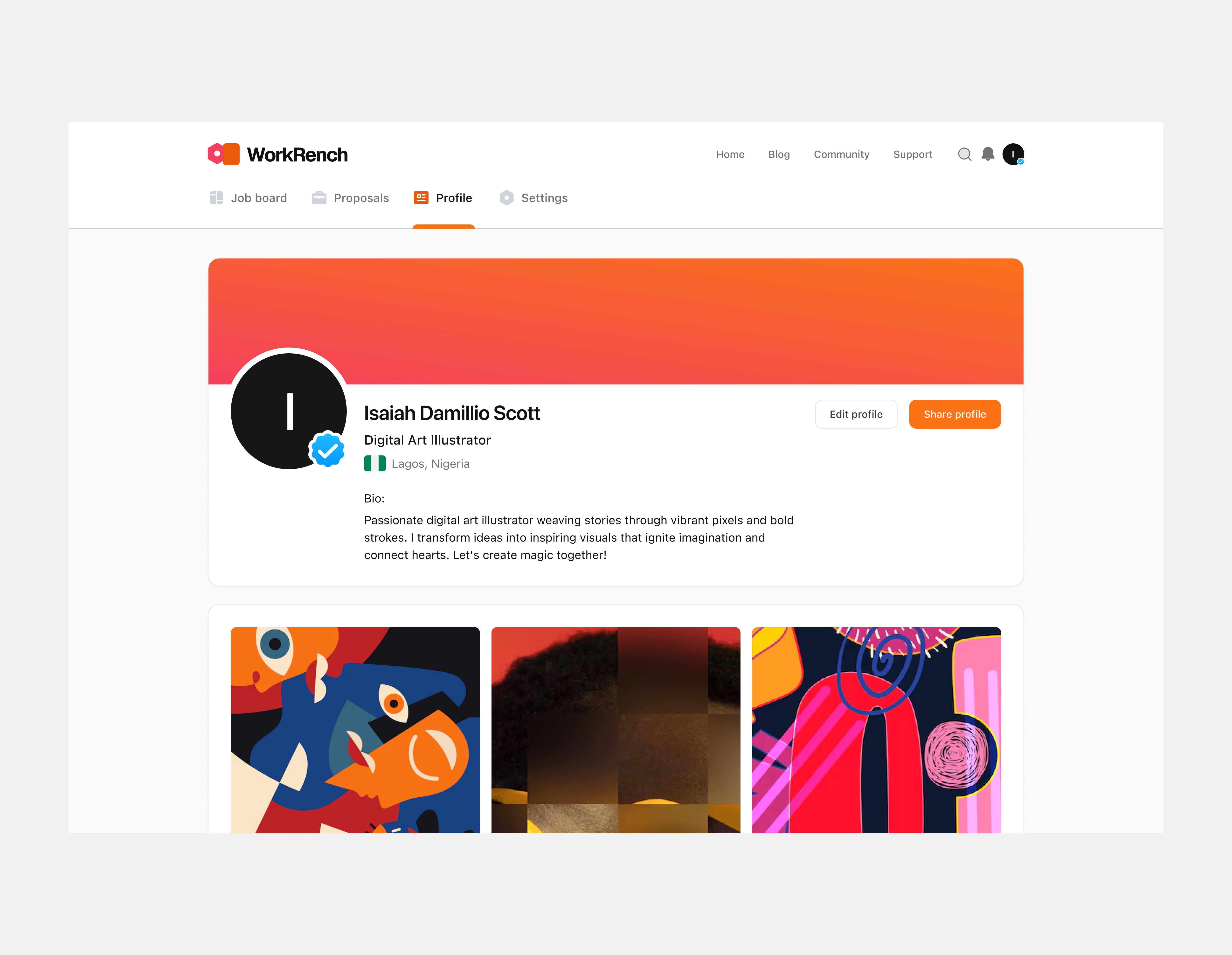User Profile Dashboard